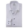 Pánska biela košeľa comfort stretch so vzorom OLYMP body fit (Veľkosť 39 (M))