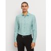 Pánska zelenkavá ľanovo-bavlnená košeľa OLYMP body fit (Veľkosť 39 (M))