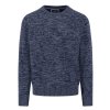 Pánsky modrý melírovaný bavlnený pulóver FYNCH-HATTON (Veľkosť L)