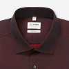 Pánska bavlnená bordová košeľa OLYMP body fit (Veľkosť 40 (M))