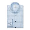 Pánska luxusná svetlomodrá károvaná košeľa OLYMP body fit (Veľkosť 40 (M))