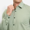 Pánska Flex Jersey limetková košeľa OLYMP body fit predĺžený rukáv (Veľkosť 40 (M))