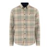 Pánska béžová menčestrová košeľa s károm FYNCH-HATTON (Veľkosť L)