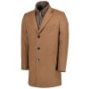Pánsky hnedý (camel) vlnený kabát S4 (Veľkosť 48)