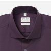 Pánska fialová štruktúrovaná košeľa OLYMP body fit predĺžený rukáv (Veľkosť 40 (M))