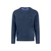 Pánsky modrý bavlnený 3 Ply Cotton pulóver FYNCH-HATTON (Veľkosť L)