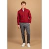 Pánsky bordovočervený bavlnený pulóver so stojáčikom FYNCH-HATTON (Veľkosť L)