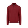Pánsky bordovočervený bavlnený pulóver so stojáčikom FYNCH-HATTON (Veľkosť L)