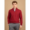 Pánsky bordovočervený bavlnený pulóver so stojáčikom FYNCH-HATTON (Veľkosť L)