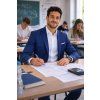 Pánsky kráľovsky modrý oblek CELIO slim fit