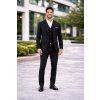 Pánsky čierny bi-stretch oblek CELIO slim fit