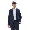 Pánsky tmavomodrý bi-stretch oblek CELIO slim fit