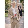Pánsky béžový bi-stretch oblek CELIO slim fit