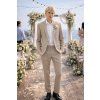 Pánsky béžový bi-stretch oblek CELIO slim fit
