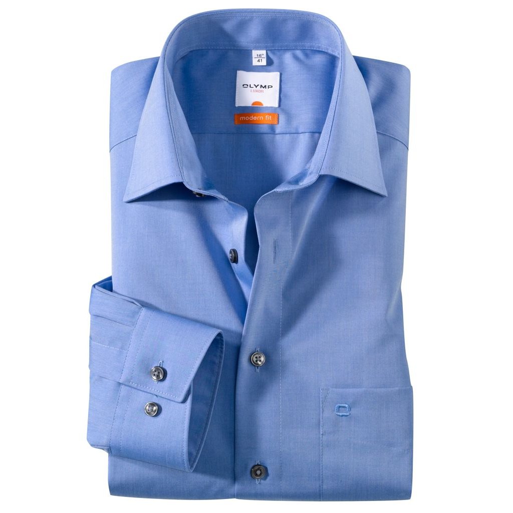 Modrá košeľa OLYMP s predĺženým rukávom