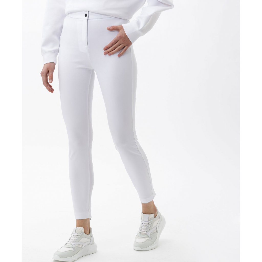 Dámske biele elastické nohavice BRAX skinny fit