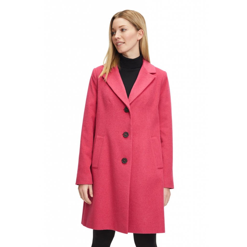 Dámsky ružový flaušový kabát BETTY BARCLAY