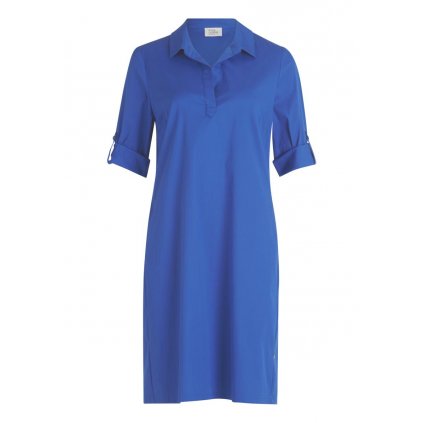 Modré letné košeľové šaty s vreckami ROBE LEGÉRE