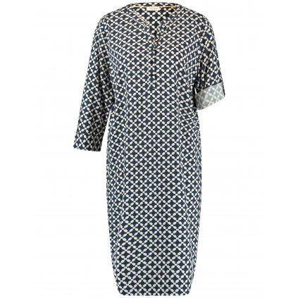 Dámske modré viskózové šaty so vzorom GERRY WEBER (Veľkosť 34)