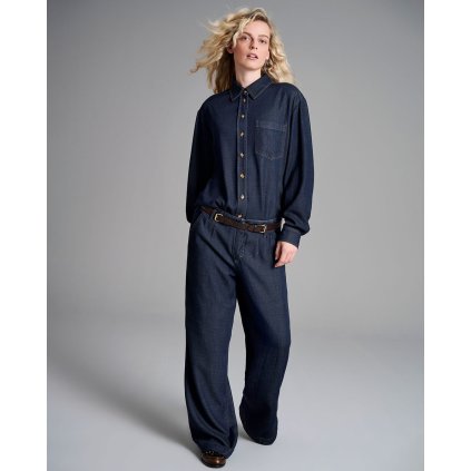 Dámske modré široké rifle TONI (Veľkosť 34K)