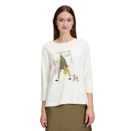 Dámske smotanové tričko s obrázkom BETTY&CO (Veľkosť L)