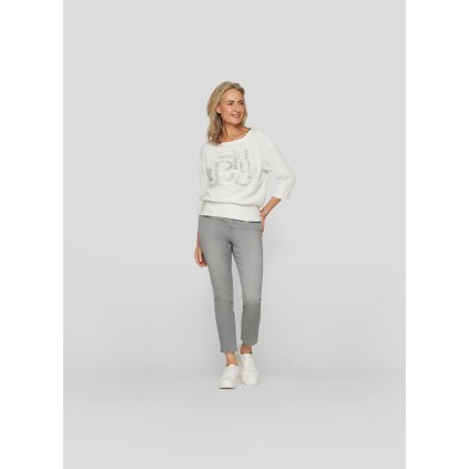 Dámske smotanové tričko do patentu s nápisom RABE (Veľkosť 38)