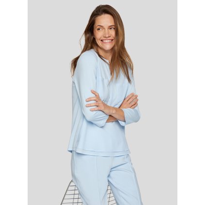 Dámska ľahká modrá blúzka s V-výstrihom RABE (Veľkosť 38)