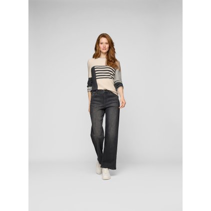 Dámsky béžový pulóver s geometrickým vzorom RABE (Veľkosť 46)