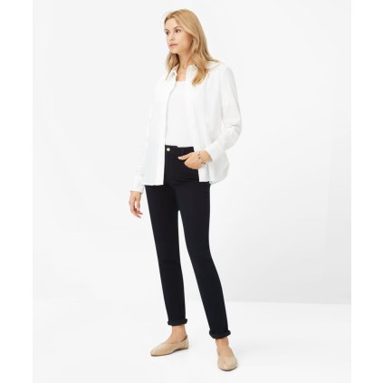 Dámske tmavomodré elastické rifle v strihu slim BRAX (Veľkosť 34)