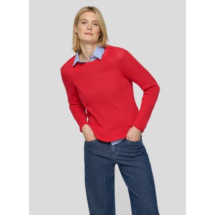Dámsky červený pletený pulóver s bavlnou RABE (Veľkosť 36)