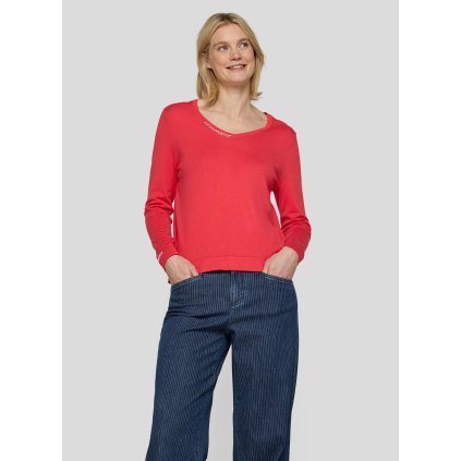 Dámsky červený pulóver s V výstrihom RABE (Veľkosť 36)