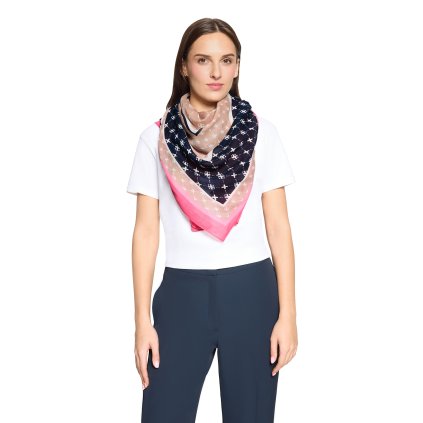 Dámska tmavomodrá štvorcová šatka so vzorom BETTY BARCLAY (Veľkosť UNI)