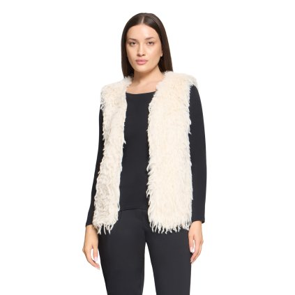 Dámska smotanová huňatá vesta BETTY&CO (Veľkosť 34)