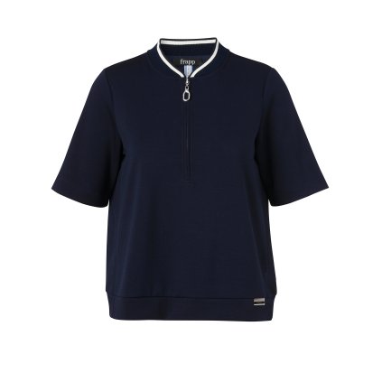 Dámske tmavomodré tričko do patentu so zipsom FRAPP (Veľkosť 38)