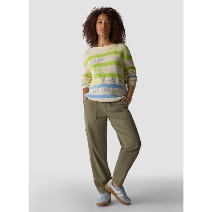 Dámsky béžový pulóver so vzorom LeCOMTE (Veľkosť 34)