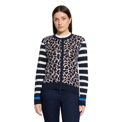 Dámsky vzorovaný sveter na zips set SO COSY (Veľkosť 36)