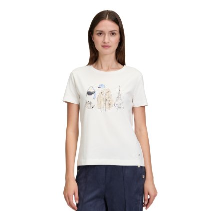 Dámske biele tričko s krátkym rukávom Paris BETTY&CO (Veľkosť L)