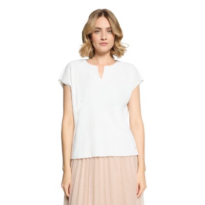 Dámsky biely vrúbkovaný so spadnutým rukávom BETTY&CO (Veľkosť L)