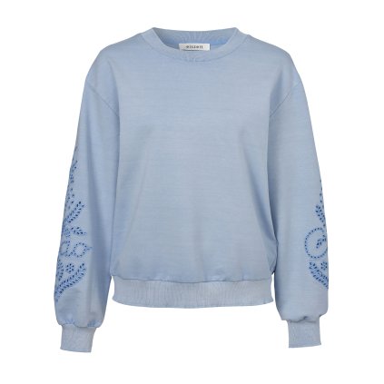 Dámska bledomodrá mikiny s výšivkou EISZEIT (Veľkosť 36)