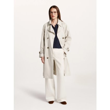 Dámsky smotanový plášť s opaskom trenčkot BEAUMONT (Veľkosť 36)