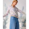 Dámska bavlnená kvetovaná blúzka s dlhým rukávom TONI (Veľkosť 36)