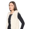 Dámska smotanová huňatá vesta BETTY&CO (Veľkosť 34)