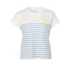 Dámske smotanové tričko s pásikmi EISZEIT (Veľkosť 36)