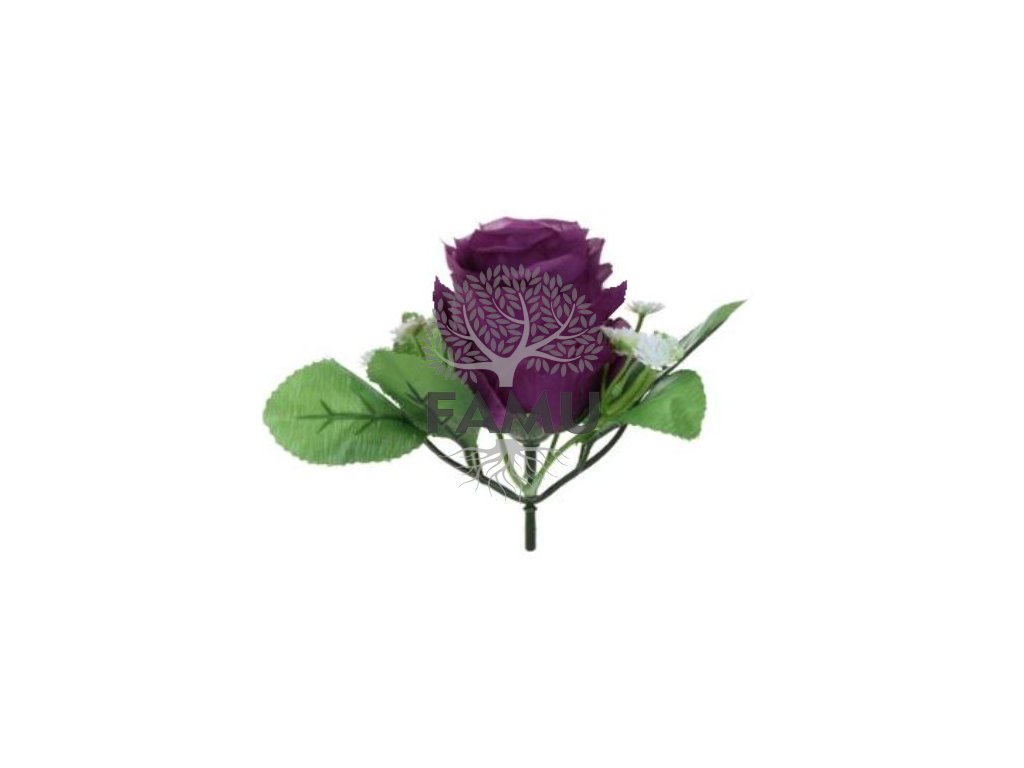 ruza s listami burgundy 6 cm boom