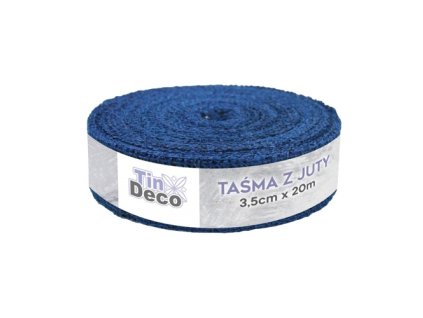 stuha z juty modra 3 5 cm 20 m