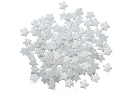dekoracne hviezdicky biele glitrove 30 g