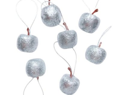 jablcka strieborne s glitrami na zavesenie