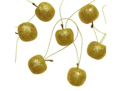 jablcka cervene s glitrami na zavesenie 18 ks