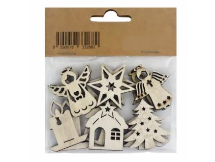 drevena vianocna dekoracia mix 12 ks