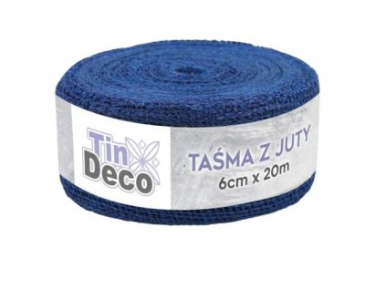 stuha z juty modra 6 cm 20 m